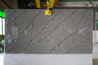 Progettazione artificiale moderna grigio chiaro della casa della lastra del quarzo di 3000*1400 Calacatta