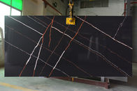Lastra del quarzo modellata fulmine nero di Calacatta di dimensione di 3200*1600*20mm