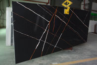 Lastra del quarzo modellata fulmine nero di Calacatta di dimensione di 3200*1600*20mm