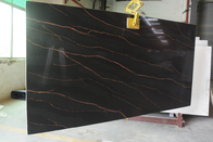 La pietra termoresistente del quarzo del nero di Calacatta completa per la parete di progettazione della cucina