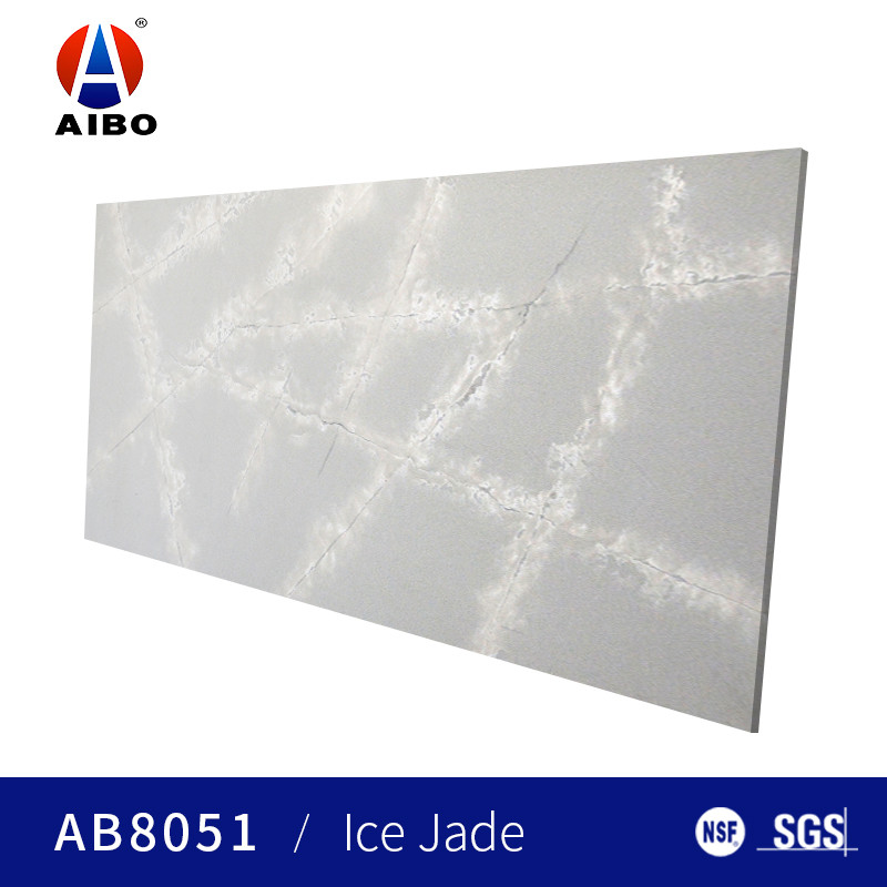 Controsoffitti di superficie solidi di spessore della pietra artificiale 20mm del quarzo della crepa del ghiaccio