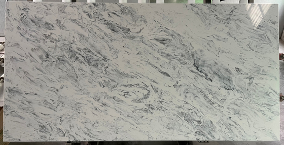 Cime di Grey Quartz Slab Bathroom Vanity delle pareti laterali della pietra del Faux