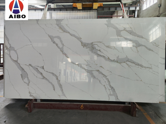 Pietra artificiale del quarzo della nuova di arrivo di Calacatta Crystal Extra White Marble Stone del quarzo porcellana artificiale bianca delle lastre